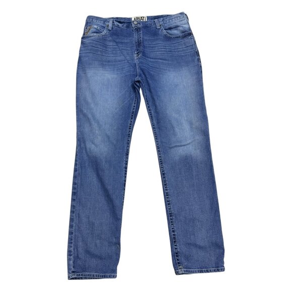 ARIAT Denim Relaxed Boot Cut Western Cowboy Casual Blue Jeans Mens 44x38 - Picture 1 of 9